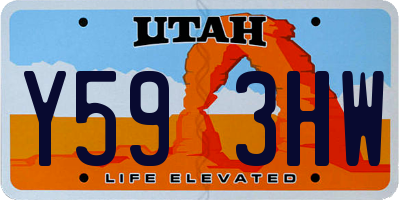 UT license plate Y593HW
