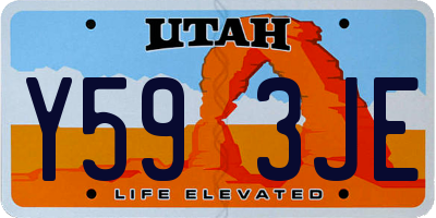 UT license plate Y593JE