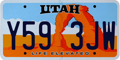 UT license plate Y593JW