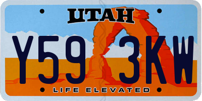 UT license plate Y593KW