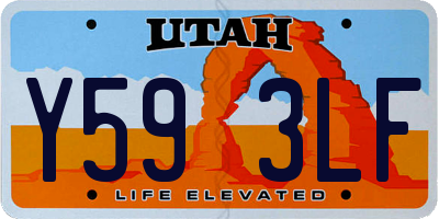 UT license plate Y593LF