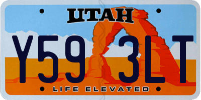 UT license plate Y593LT