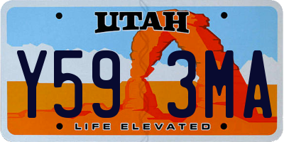 UT license plate Y593MA