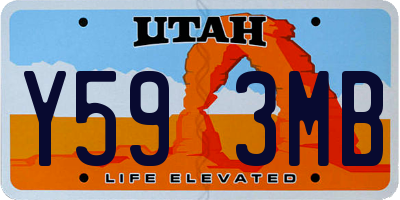 UT license plate Y593MB