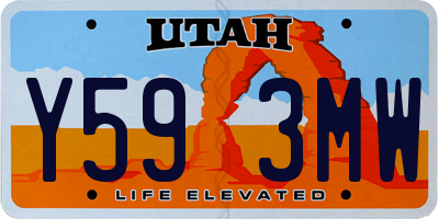 UT license plate Y593MW