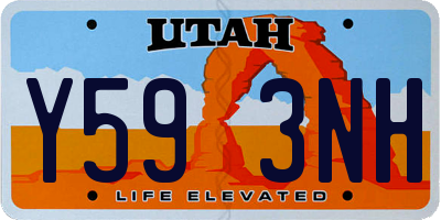 UT license plate Y593NH