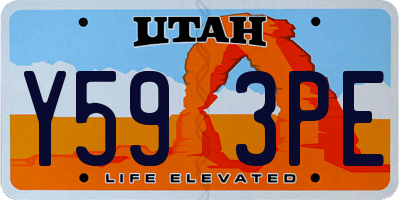 UT license plate Y593PE