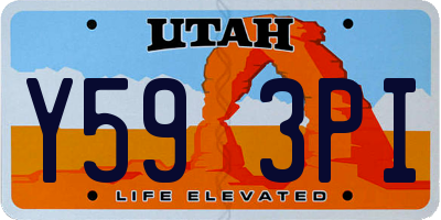 UT license plate Y593PI