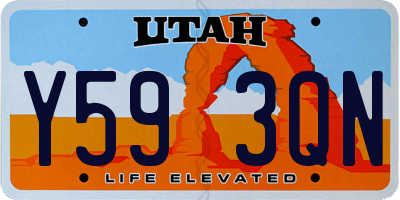 UT license plate Y593QN