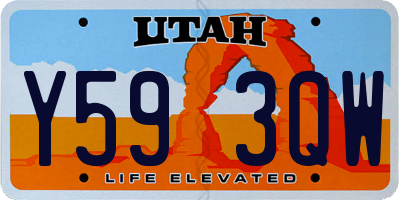 UT license plate Y593QW