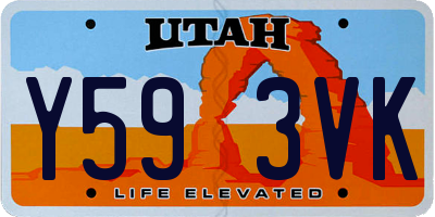 UT license plate Y593VK