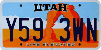 UT license plate Y593WN