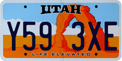 UT license plate Y593XE