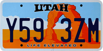UT license plate Y593ZM