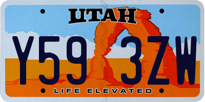 UT license plate Y593ZW