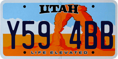 UT license plate Y594BB