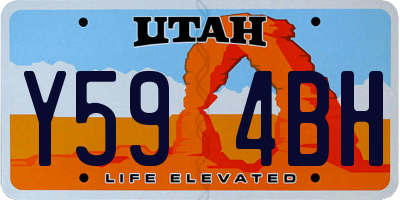 UT license plate Y594BH