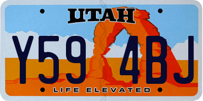 UT license plate Y594BJ