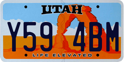 UT license plate Y594BM