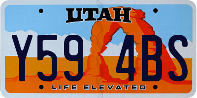 UT license plate Y594BS