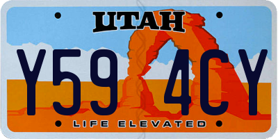 UT license plate Y594CY