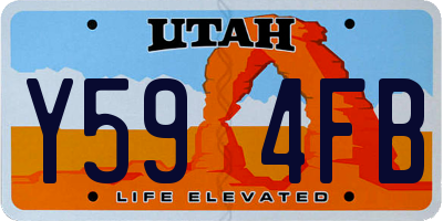 UT license plate Y594FB