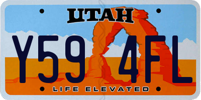 UT license plate Y594FL