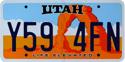 UT license plate Y594FN