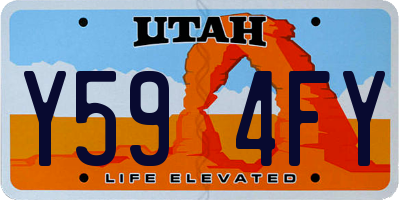 UT license plate Y594FY