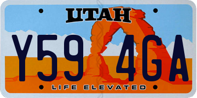 UT license plate Y594GA