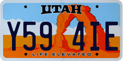 UT license plate Y594IE