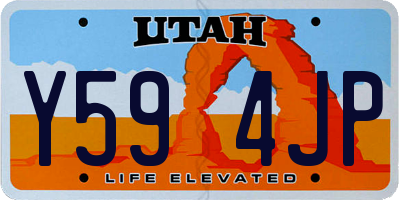 UT license plate Y594JP
