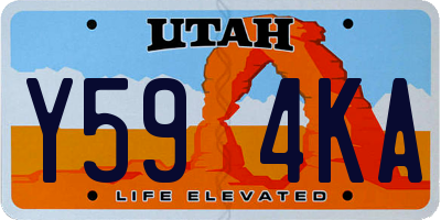 UT license plate Y594KA