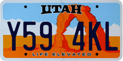 UT license plate Y594KL