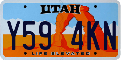 UT license plate Y594KN