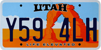 UT license plate Y594LH