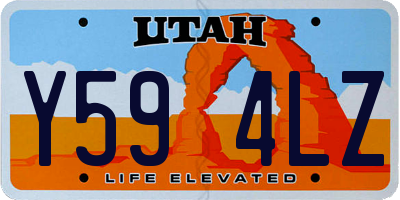 UT license plate Y594LZ