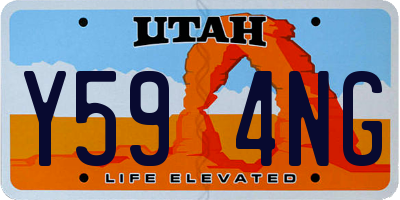 UT license plate Y594NG