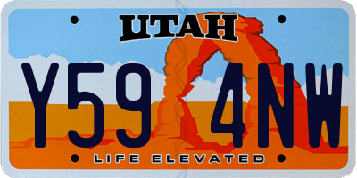 UT license plate Y594NW