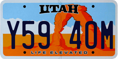UT license plate Y594OM
