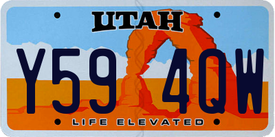 UT license plate Y594QW