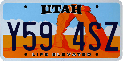 UT license plate Y594SZ