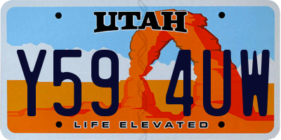 UT license plate Y594UW
