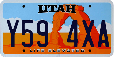 UT license plate Y594XA