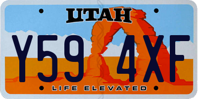 UT license plate Y594XF