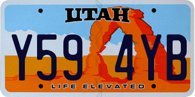 UT license plate Y594YB