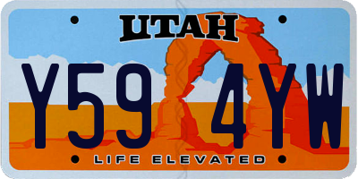 UT license plate Y594YW