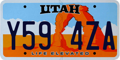 UT license plate Y594ZA