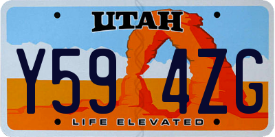 UT license plate Y594ZG