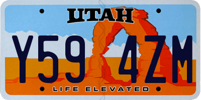 UT license plate Y594ZM